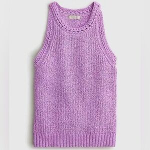 NWT J. Crew High Neck Textured Pointelle Sweater
Tank Top Purple (Size Medium)